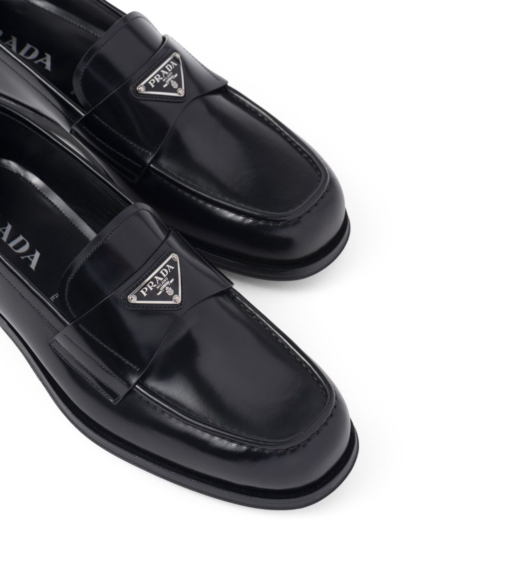 Prada Prada Brushed Leather Loafers