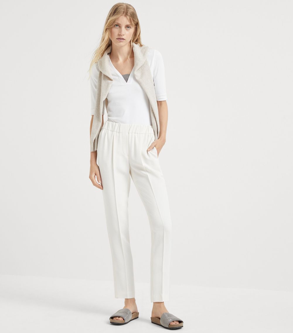 Brunello Cucinelli Brunello Cucinelli Silk-Blend Cady Slim Trousers