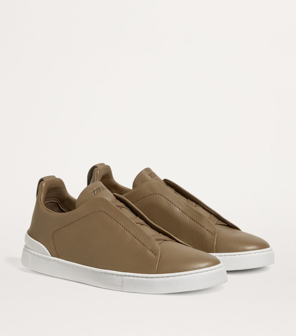 zegna Zegna Secondskin Leather Triple Stitch Sneakers