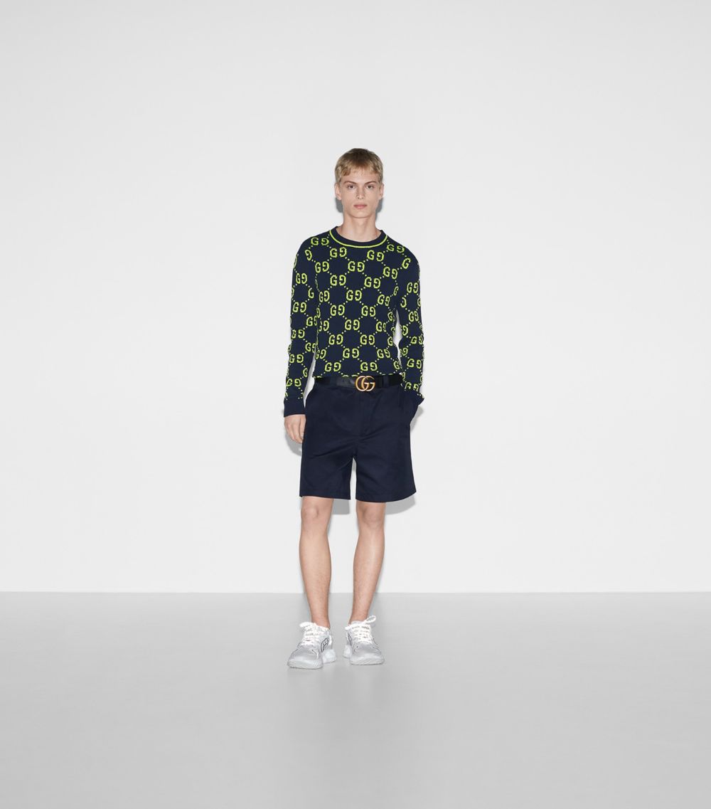 Gucci Gucci Cotton Gg Jacquard Sweater