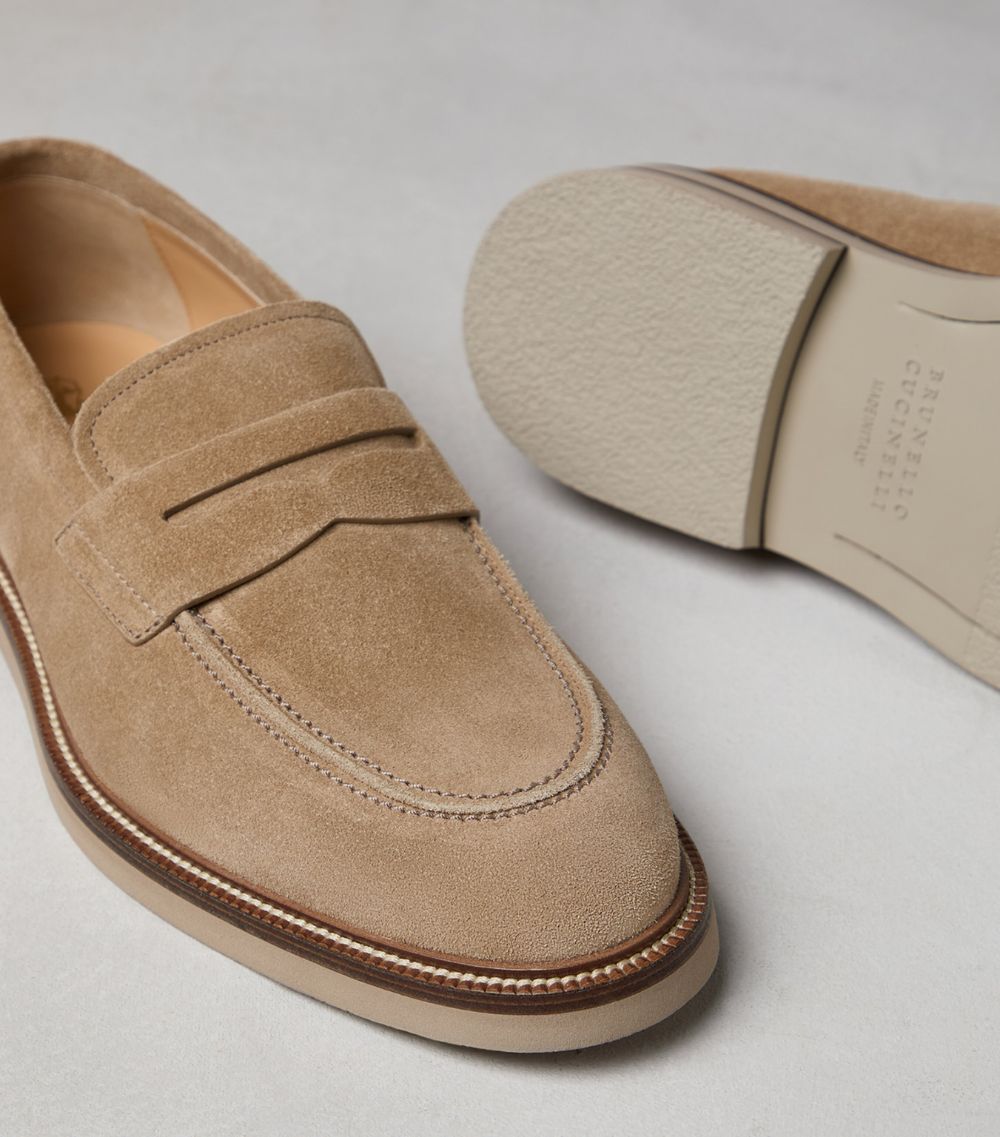 Brunello Cucinelli Brunello Cucinelli Suede Penny Loafers