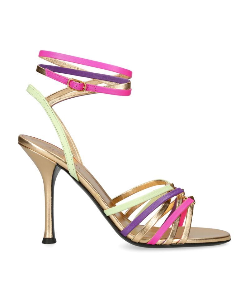 VALENTINO GARAVANI Valentino Garavani Leather Rockstud Strappy Sandals 100