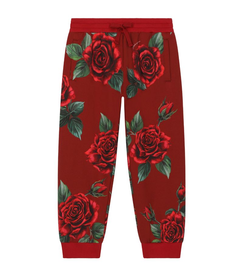 Dolce & Gabbana Dolce & Gabbana Kids Cotton Rose Print Sweatpants (2-6 Years)