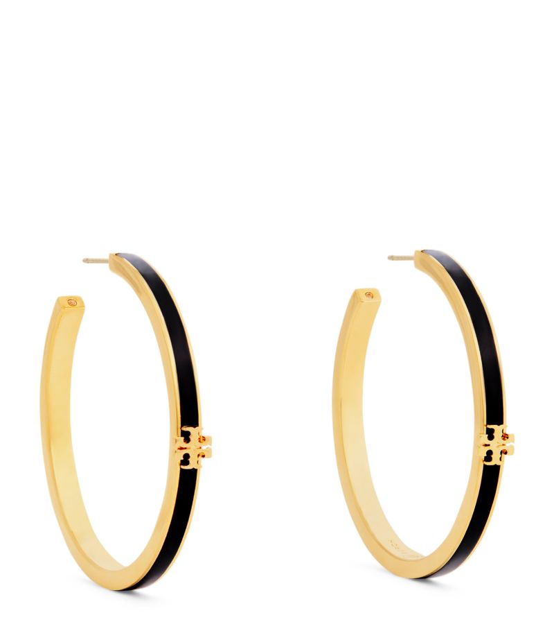 Tory Burch Tory Burch Enamel-Trim Kira Hoop Earrings