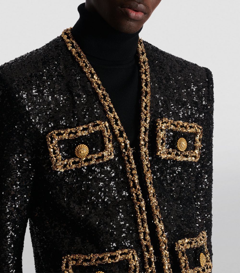 Balmain Balmain Sequin-Embellished Spencer Jacket