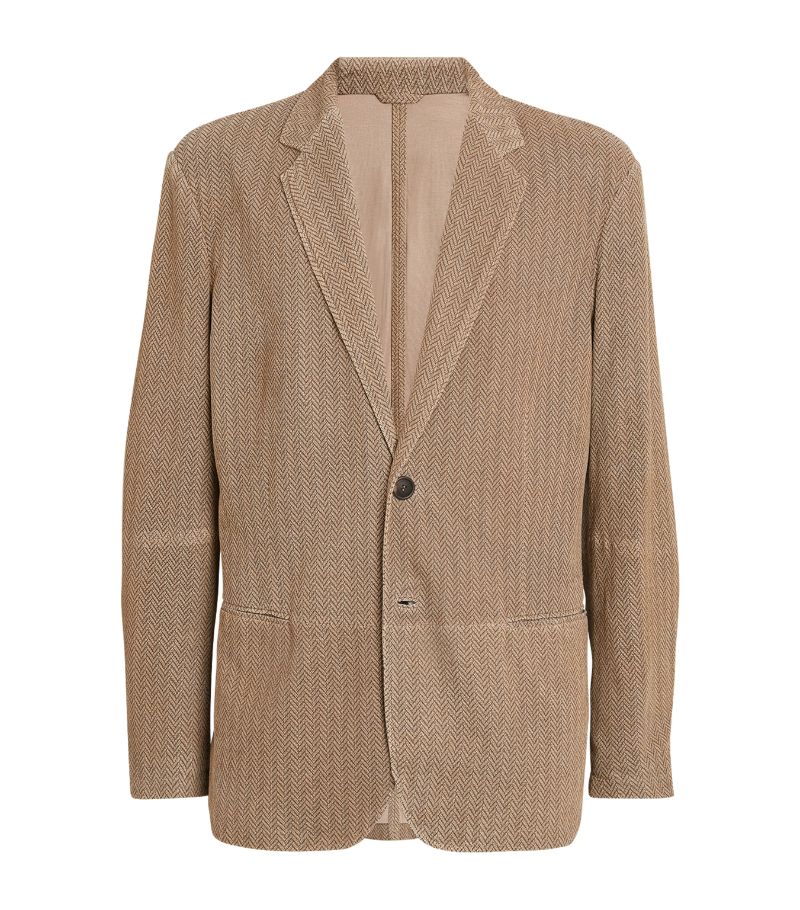 Giorgio Armani Giorgio Armani Lambskin Herringbone Blazer