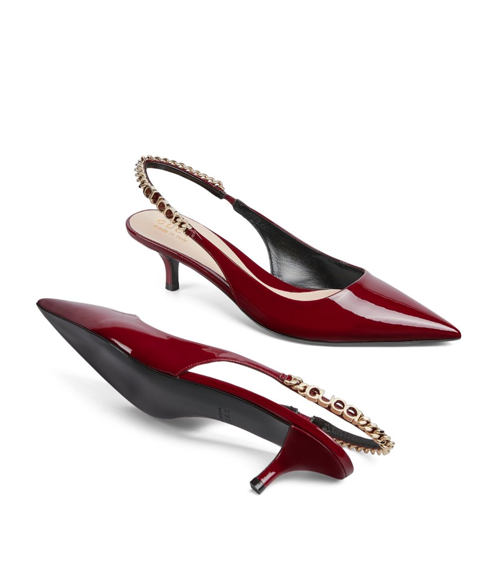 Gucci Gucci Patent Leather Signoria Slingback Pumps 45