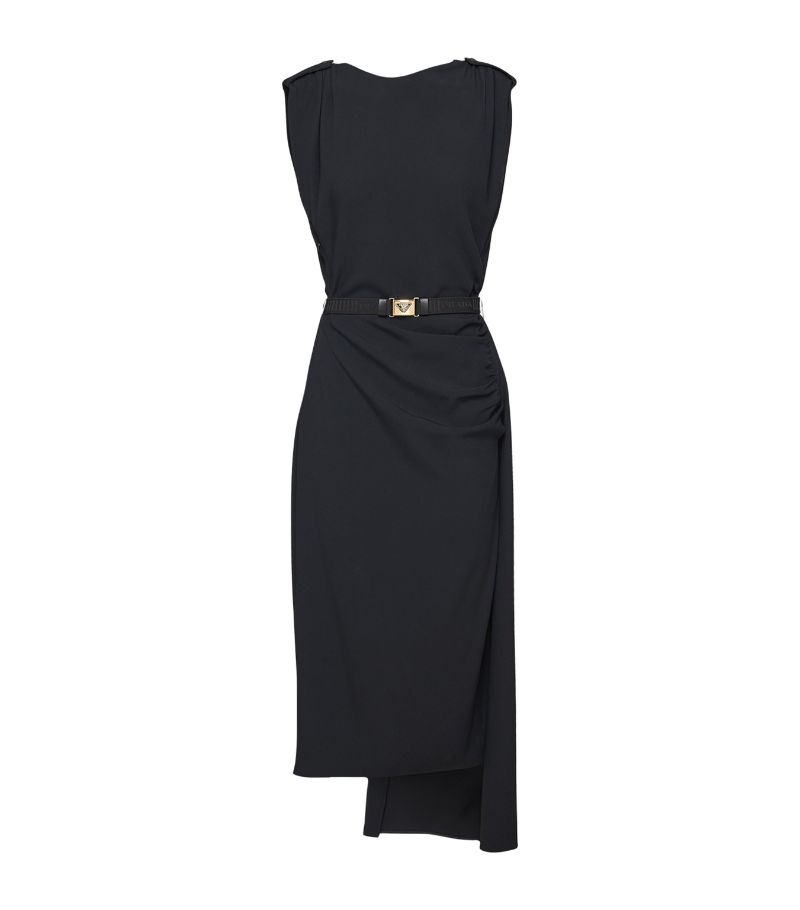 Prada Prada Belted Sablé Dress