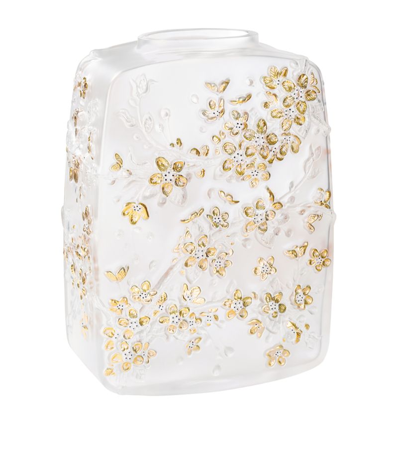 Lalique Lalique Gold-Stamped Cherry Blossom Vase (40Cm)