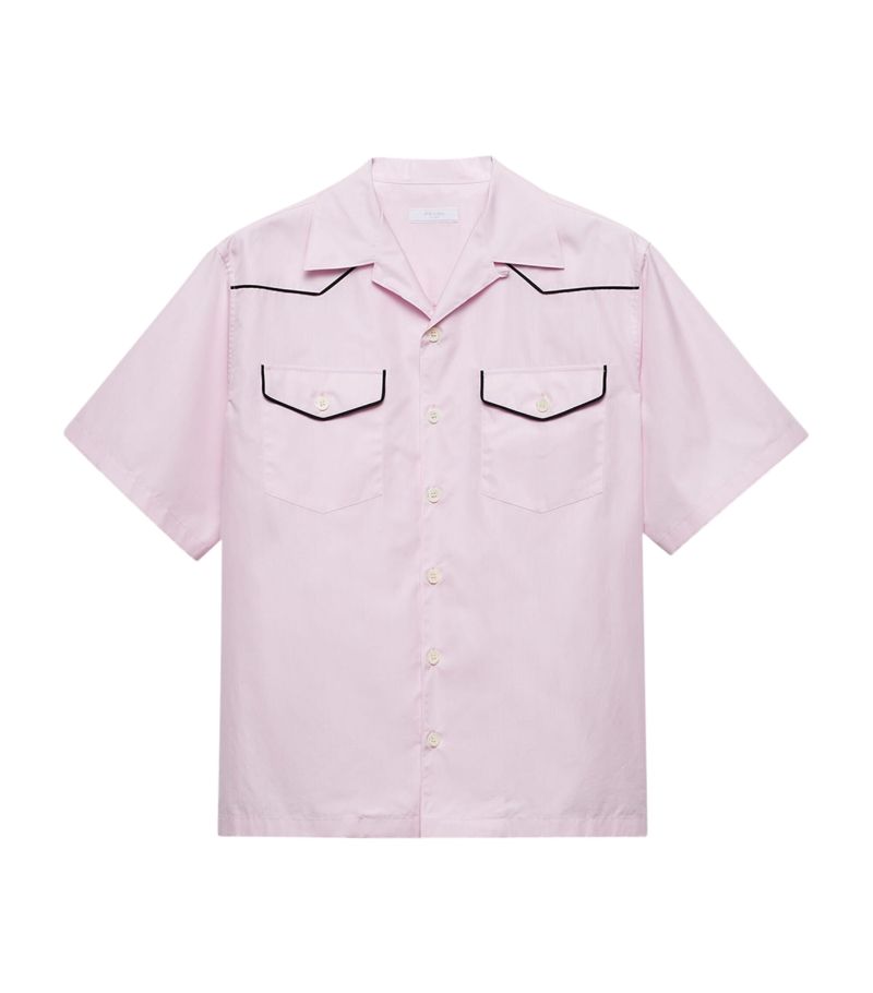 Prada Prada Cotton Contrast Piping Shirt