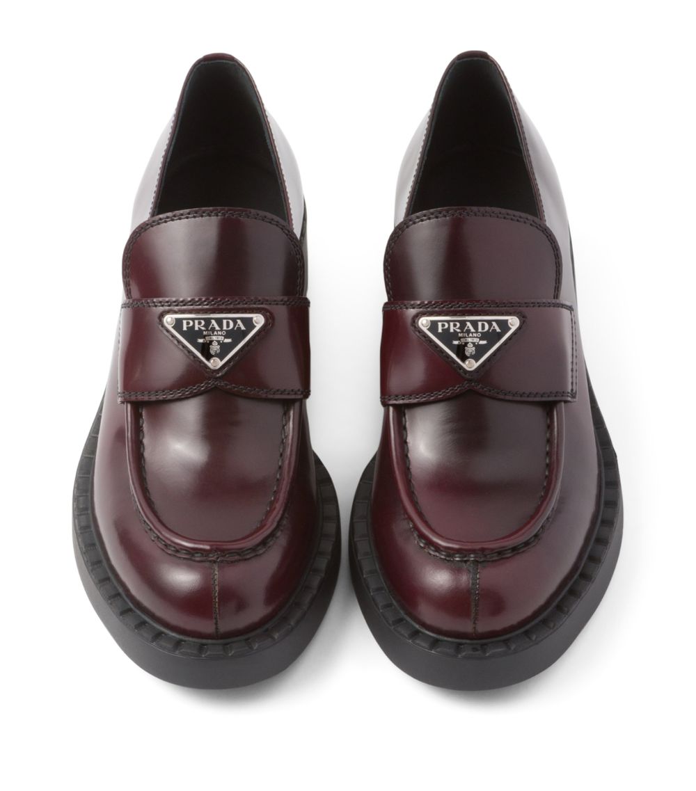 Prada Prada Leather Logo Loafers