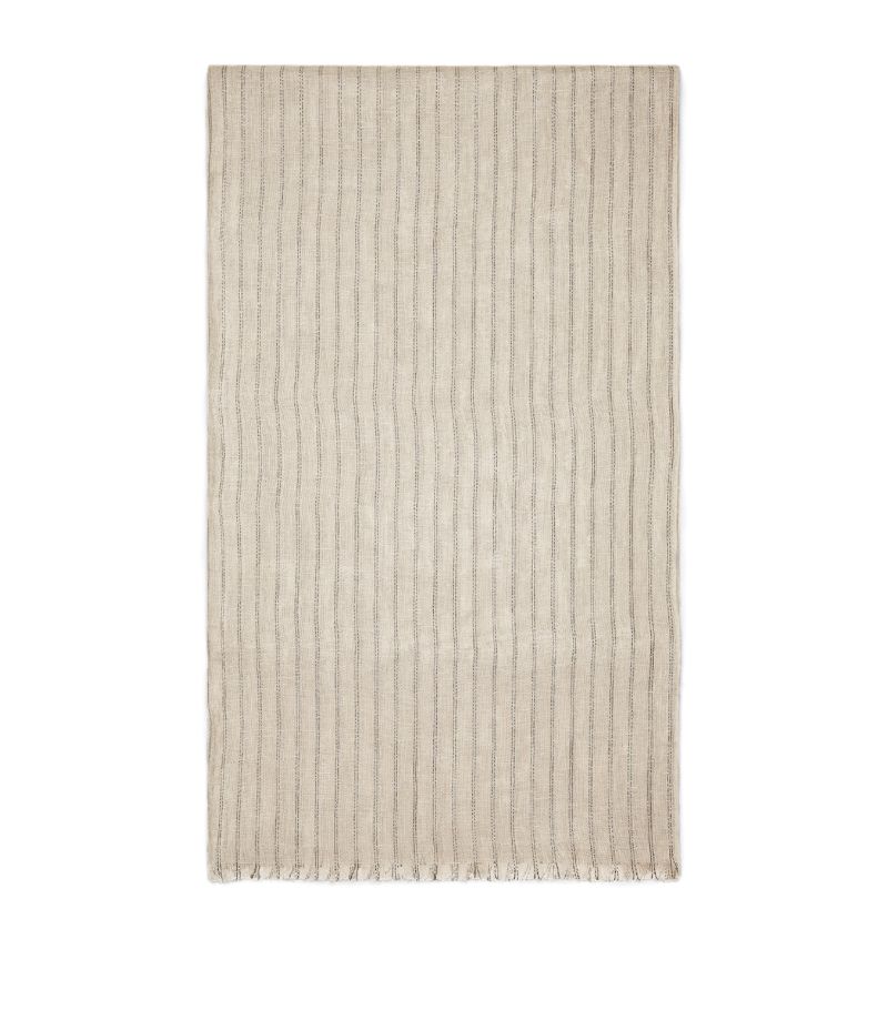 Brunello Cucinelli Brunello Cucinelli Linen-Blend Sparkling Striped Scarf