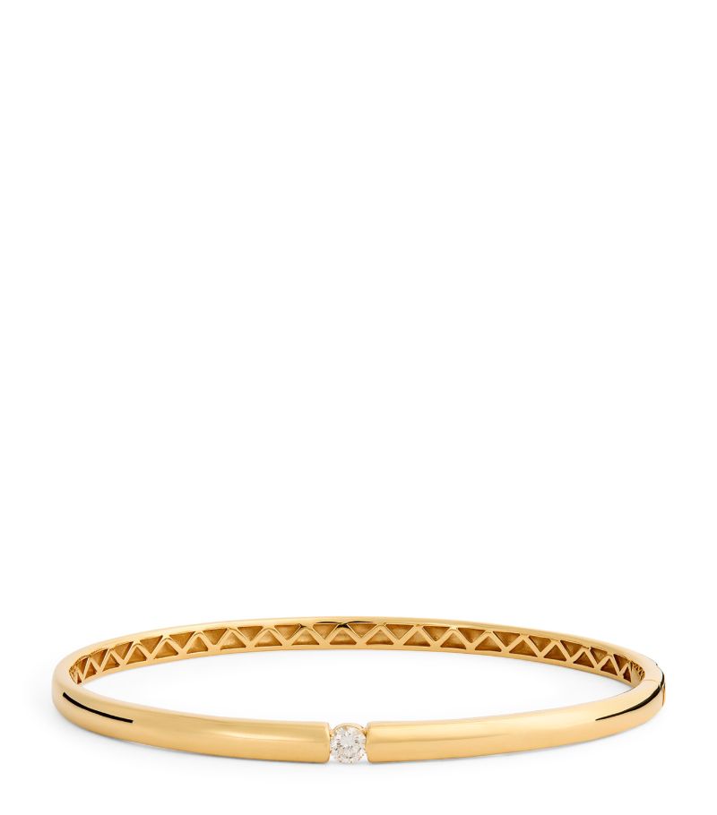 Persée Persée Yellow Gold And Diamond Zeus Bangle