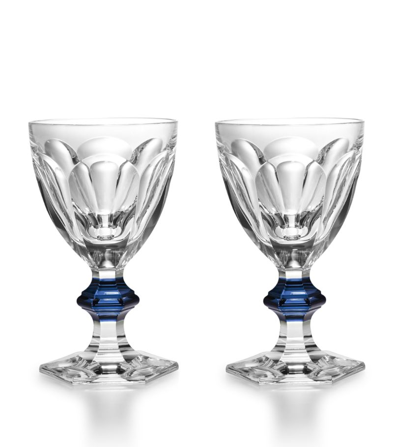 Baccarat Baccarat Set Of 2 Harcourt 1841 Blue Knob Glasses