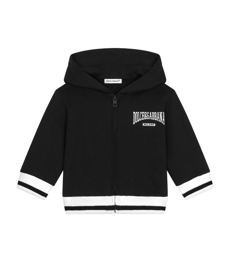 Dolce & Gabbana Dolce & Gabbana Kids Cotton Logo Zip-Up Hoodie (3-30 Months)