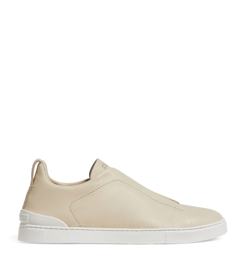 zegna Zegna Secondskin Leather Triple Stitch Sneakers