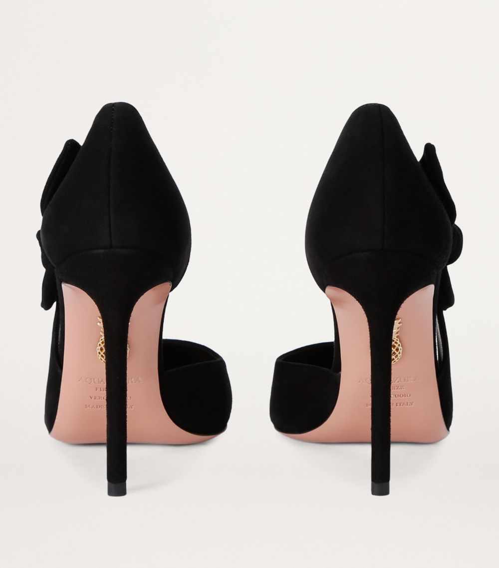 Aquazzura Aquazzura Suede Very Bow Tie Pumps 105