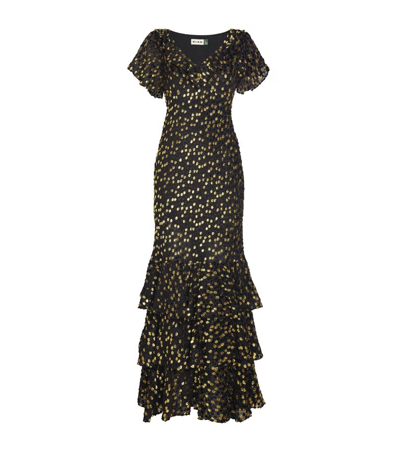  Rixo Polka-Dot Amelle Maxi Dress