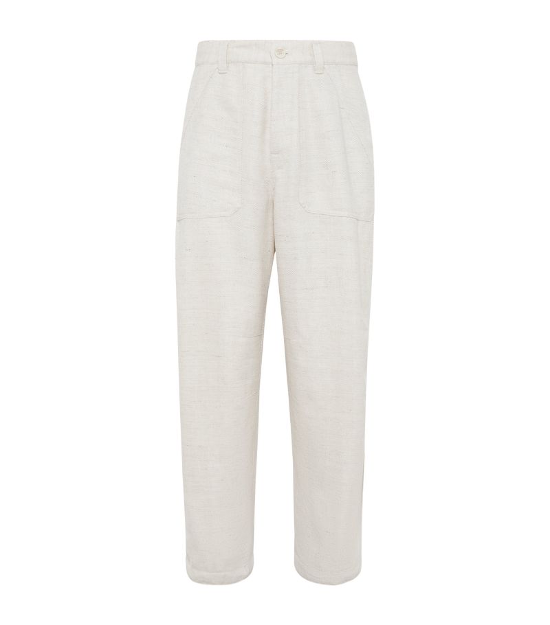 Brunello Cucinelli Brunello Cucinelli Linen-Silk-Wool Cargo Trousers