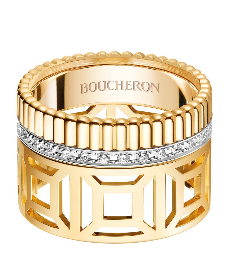 Boucheron Boucheron Yellow Gold And Diamond Quatre Radiant Openwork Ring