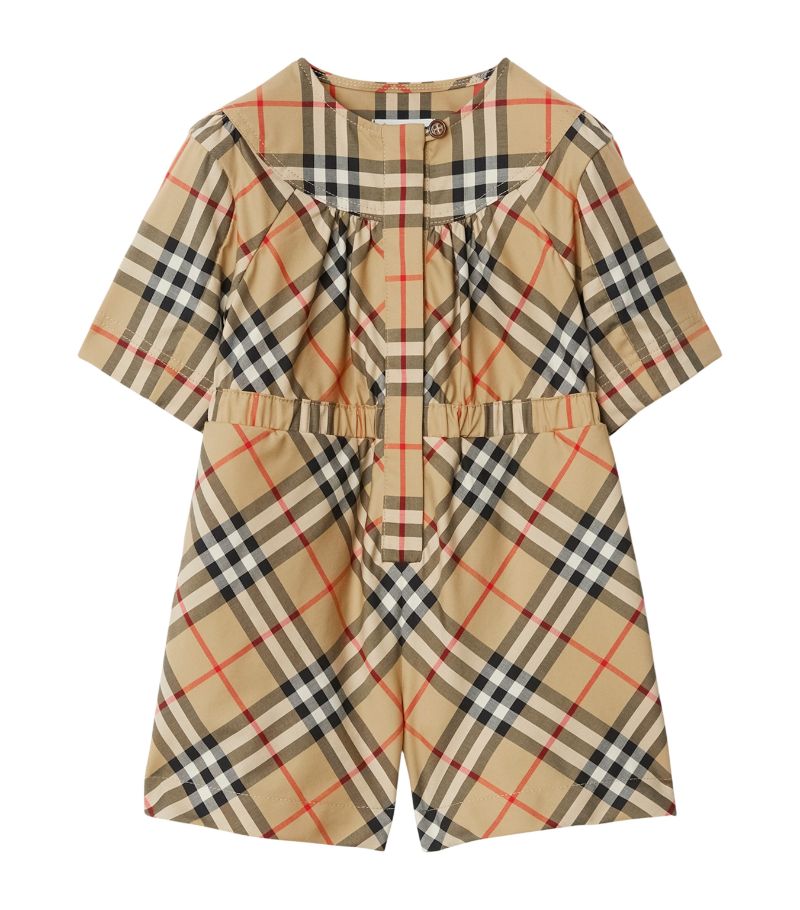 Burberry Burberry Kids Stretch-Cotton Vintage Check Playsuit (6-24 Months)