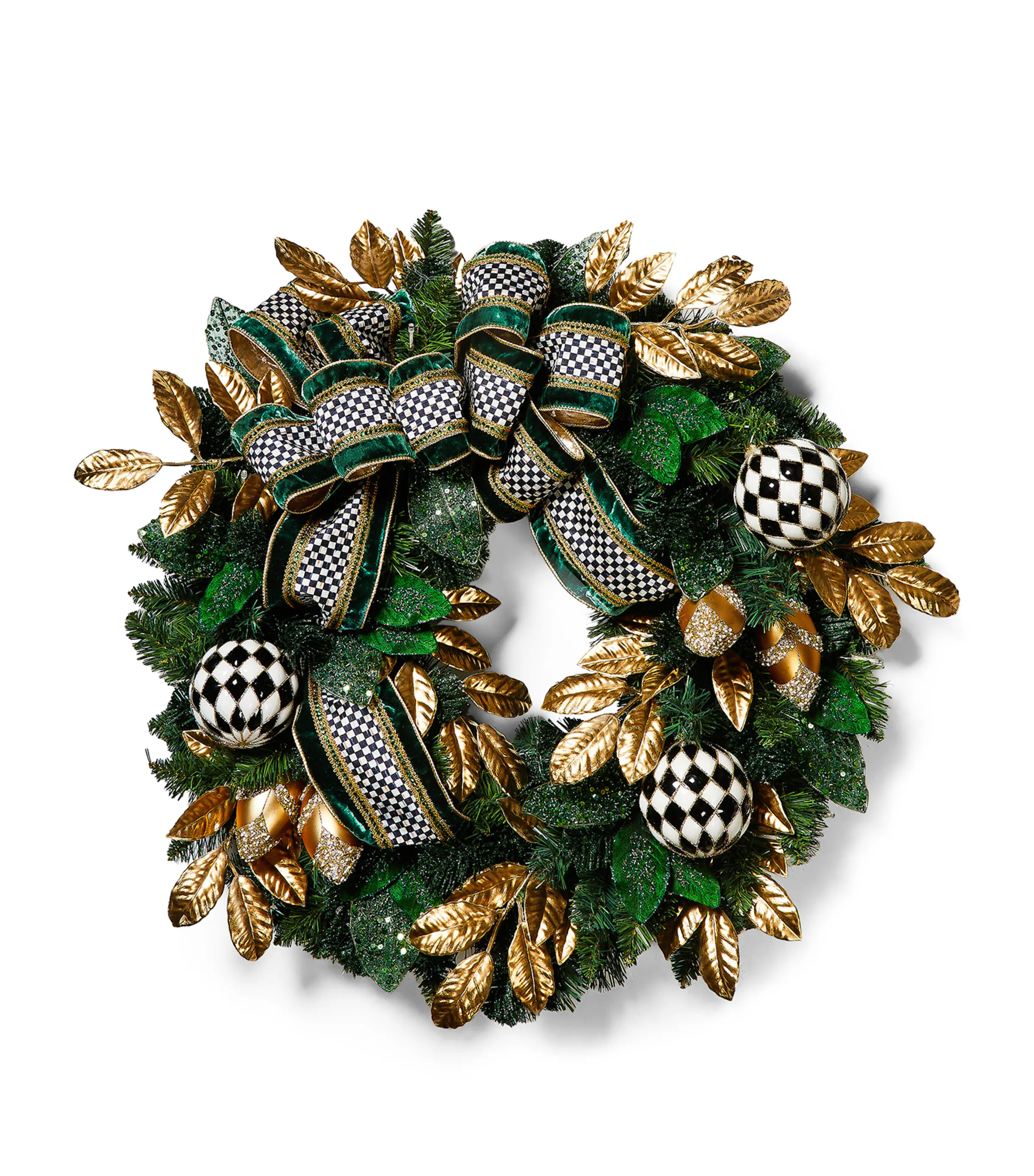 Mackenzie-Childs MacKenzie-Childs Light-Up Emerald Wreath