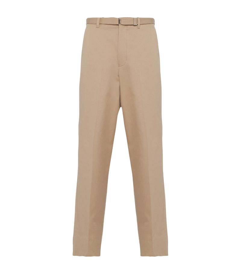 Prada Prada Cotton Wide-Leg Trousers