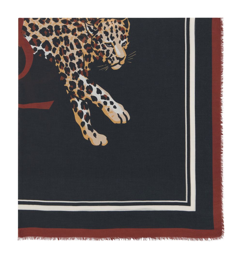 Saint Laurent Saint Laurent Leopard Print Scarf