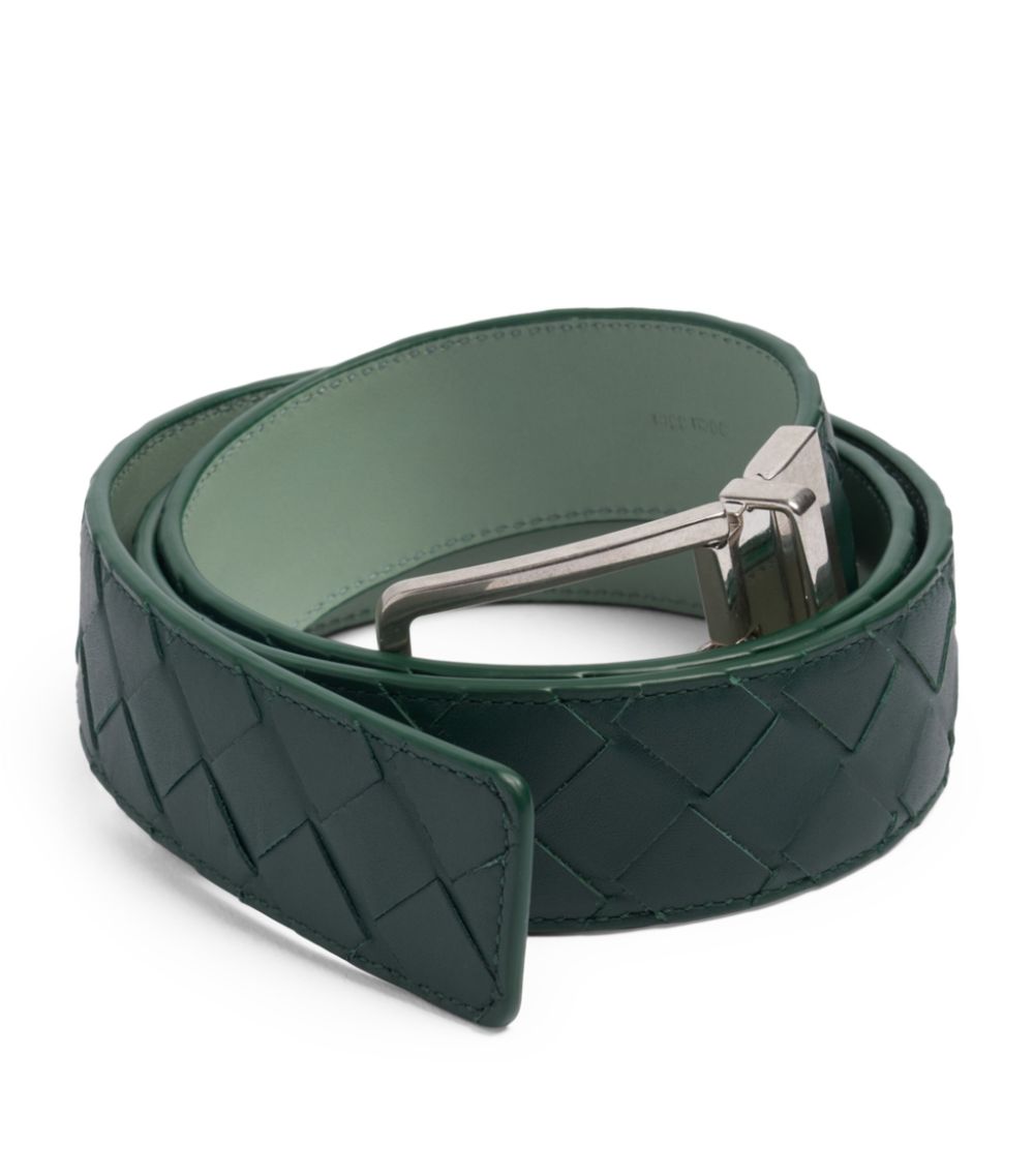 Bottega Veneta Bottega Veneta Leather Reversible Intrecciato Belt