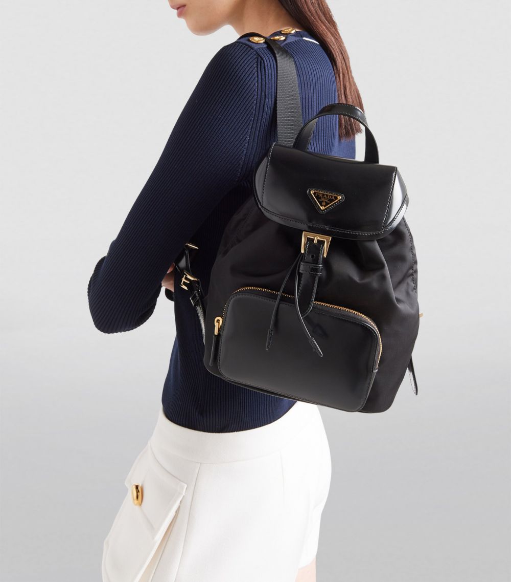 Prada Prada Re-Nylon and Leather Backpack