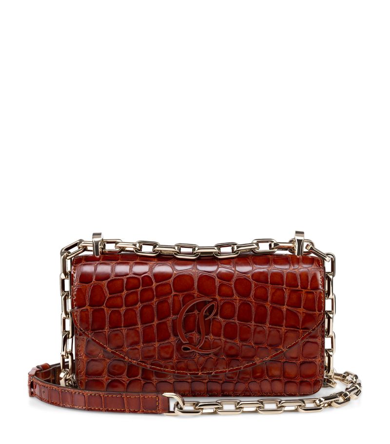 Christian Louboutin Christian Louboutin Mini Loubi54 Leather Croc-Embossed Cross-Body Bag