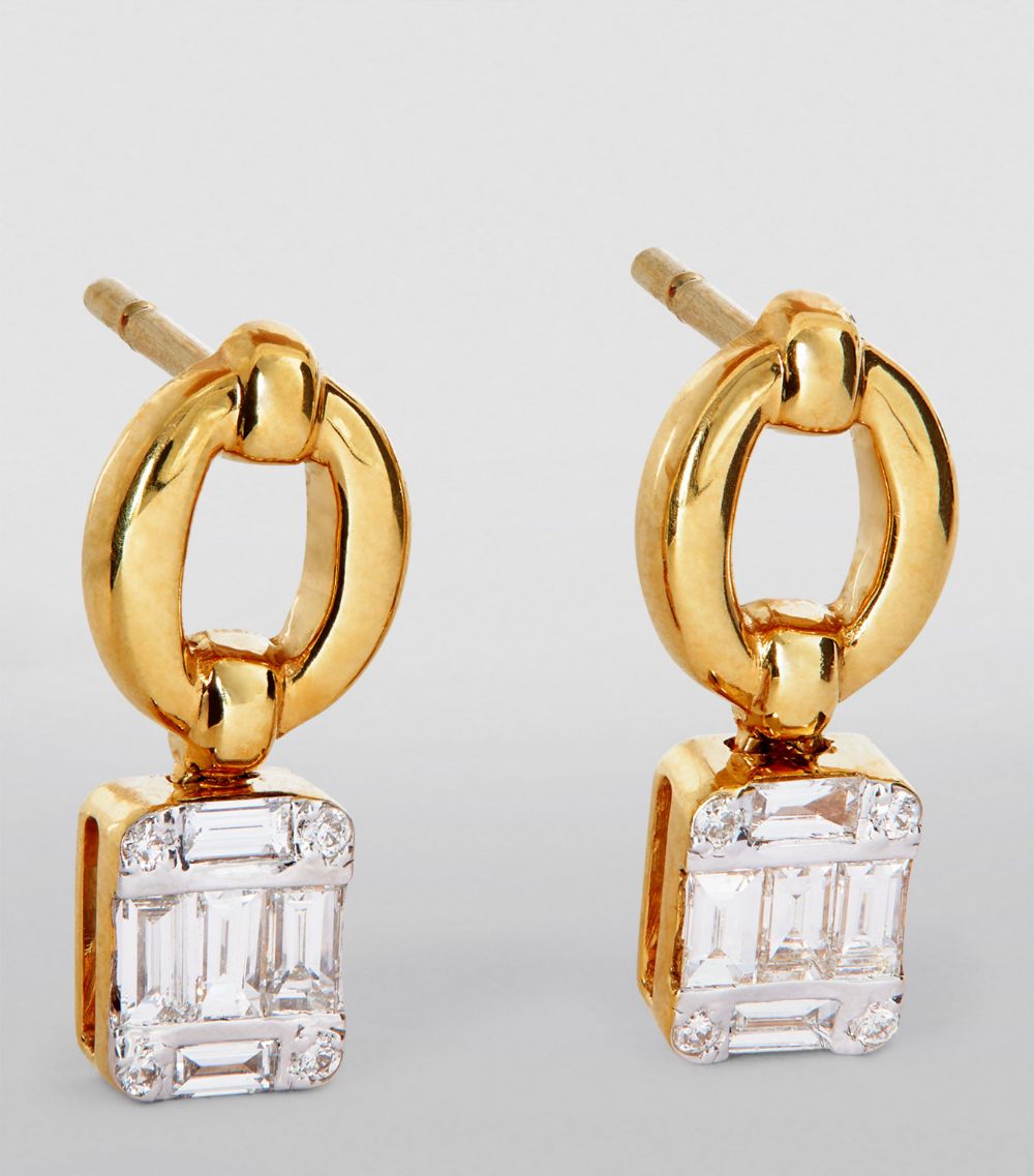 Nadine Aysoy Nadine Aysoy Yellow Gold And Diamond Catena Earrings