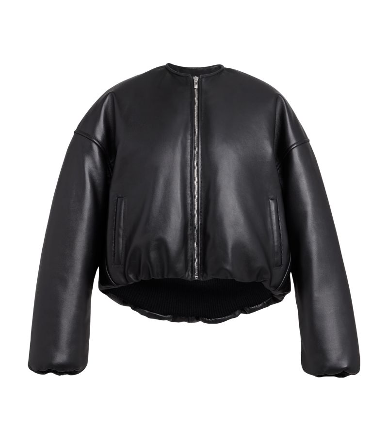 Alaïa Alaïa Leather Padded Bomber Jacket