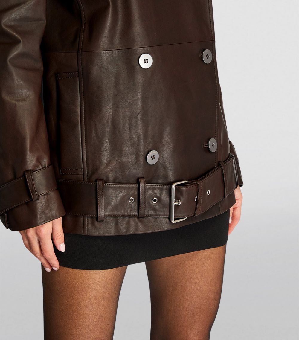 Zeynep Arcay ZEYNEP ARCAY Leather Oversized Biker Jacket