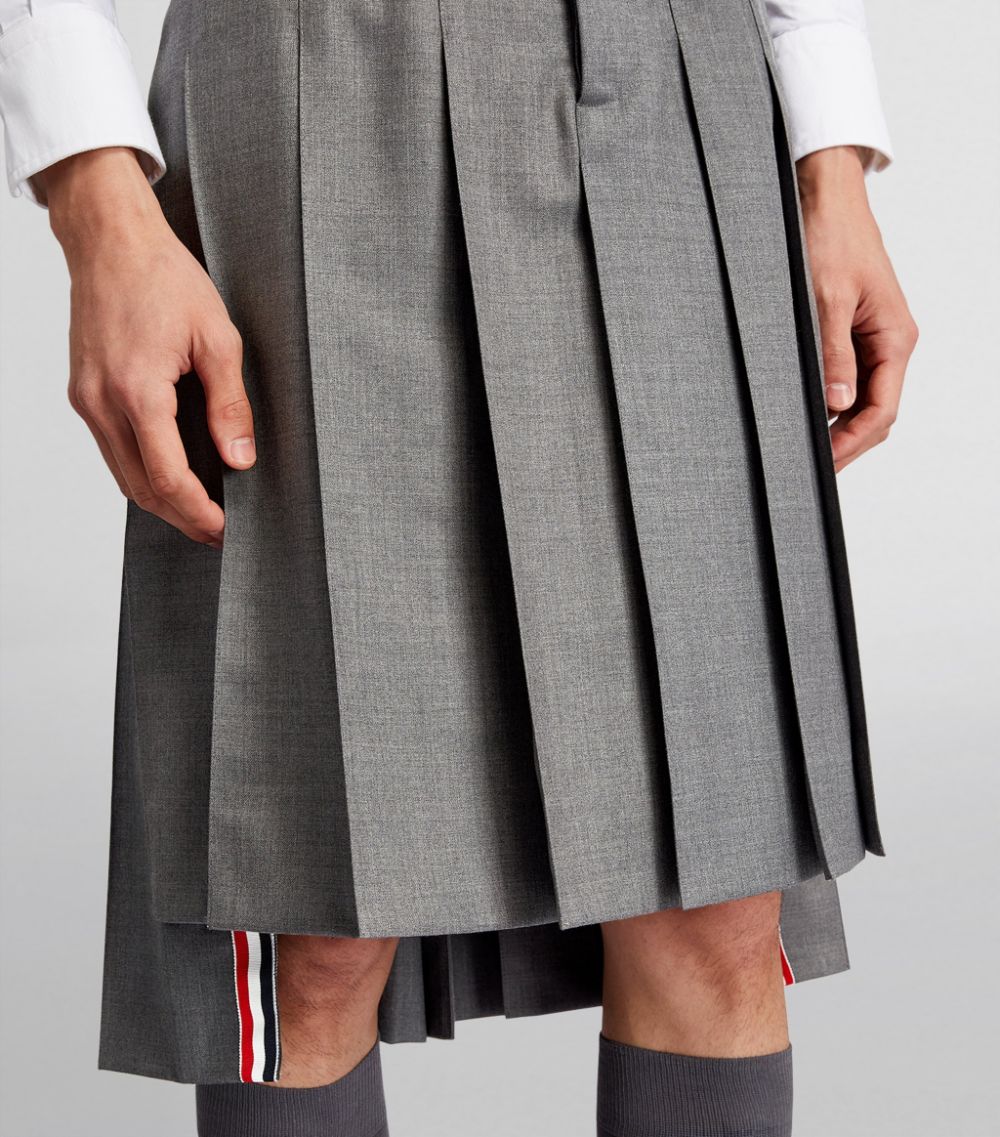 Thom Browne Thom Browne Wool Pleated Midi Skirt