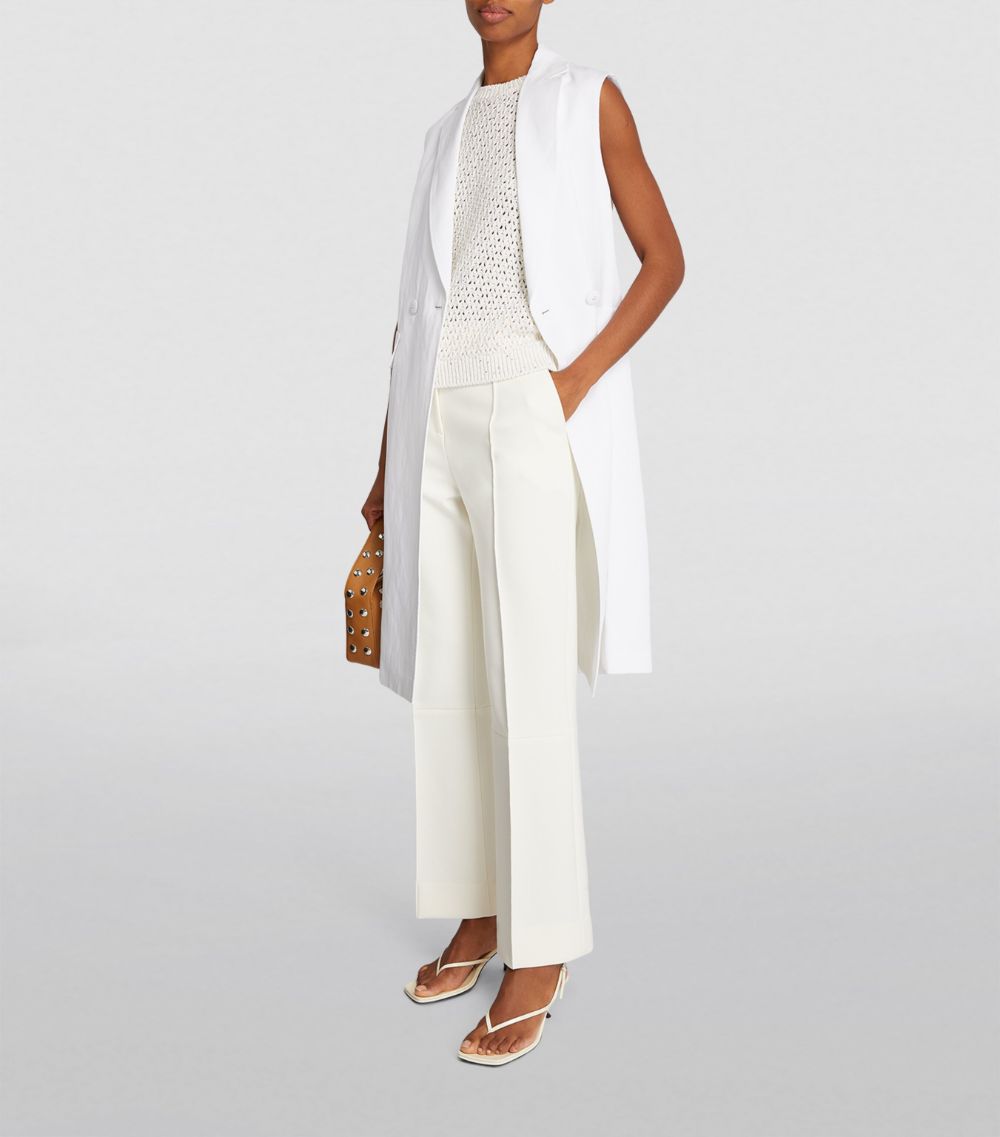 Max Mara Max Mara Linen Sleeveless Blazer