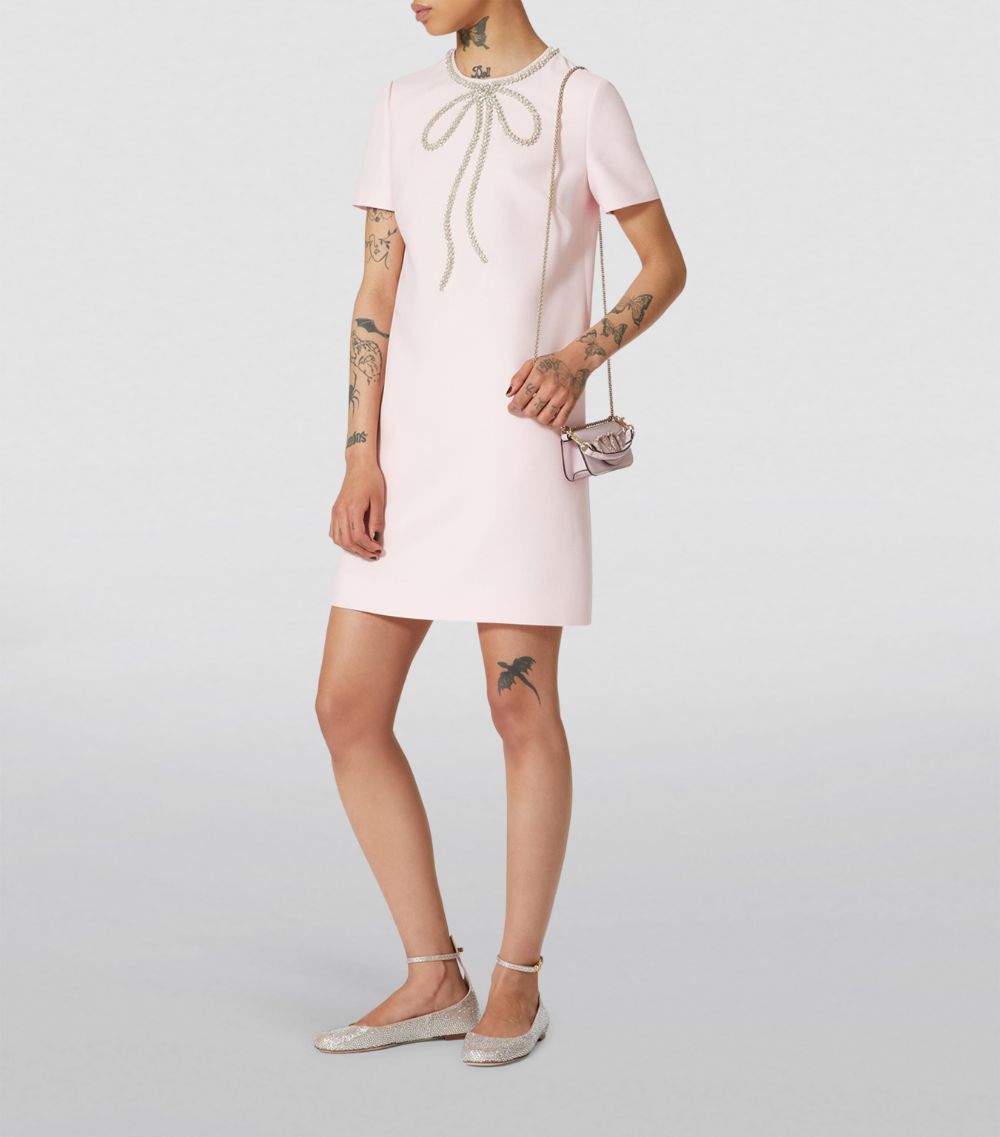 VALENTINO GARAVANI Valentino Garavani Wool-Silk Bow Mini Dress