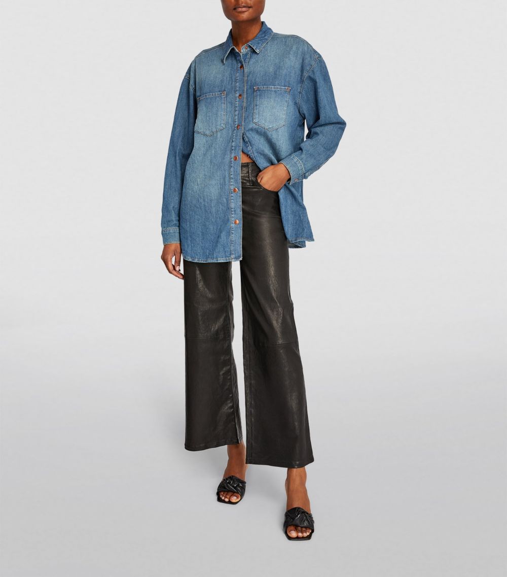 Frame Frame Leather Slim Crop Palazzo Trousers