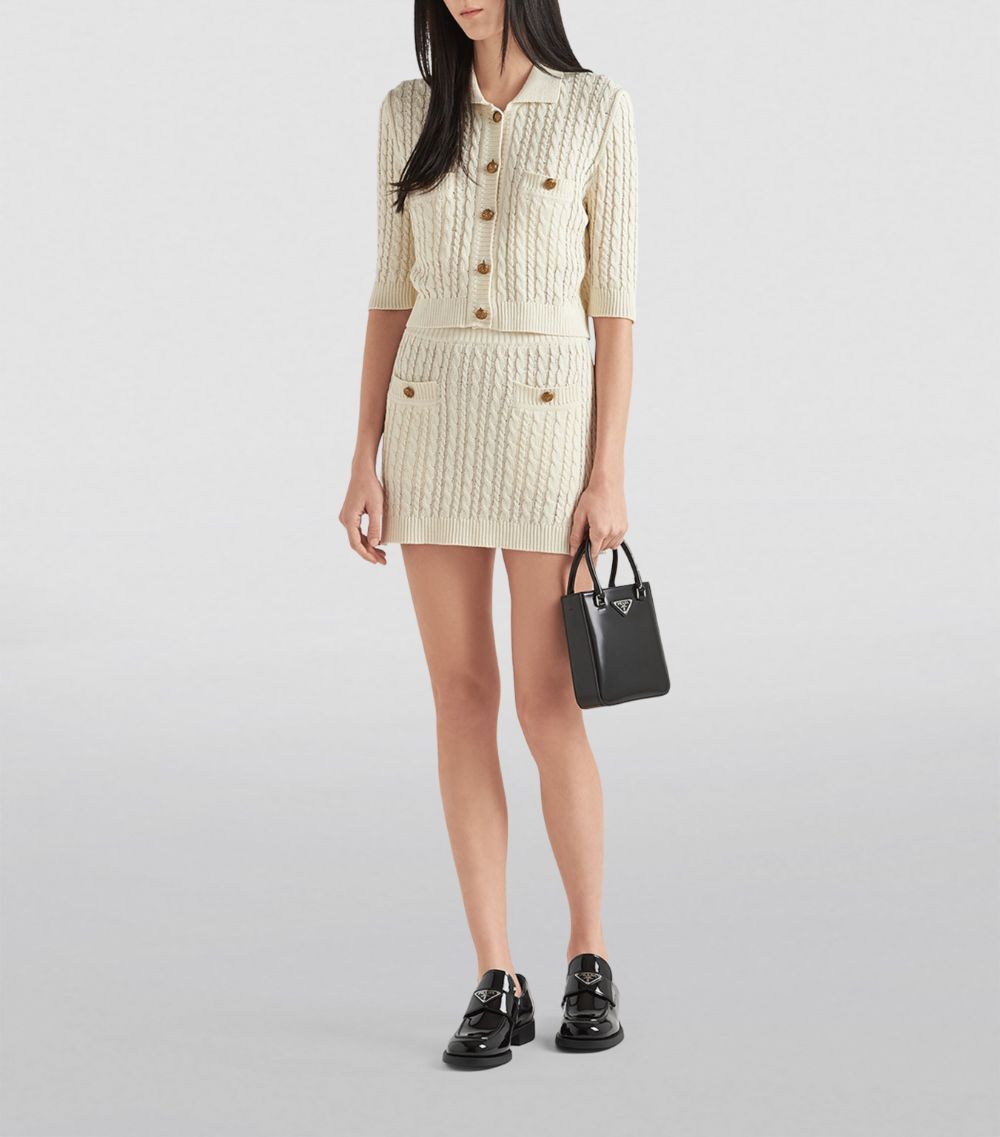 Prada Prada Cable-Knit Mini Skirt