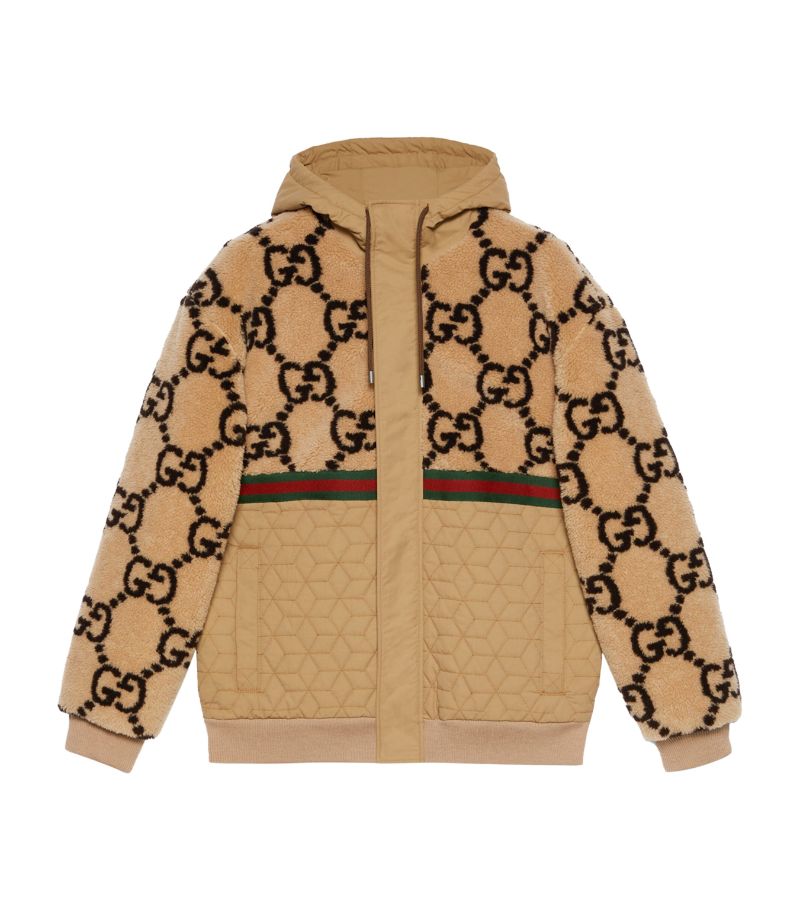 Gucci Gucci Faux Fur Gg Jacquard Jacket