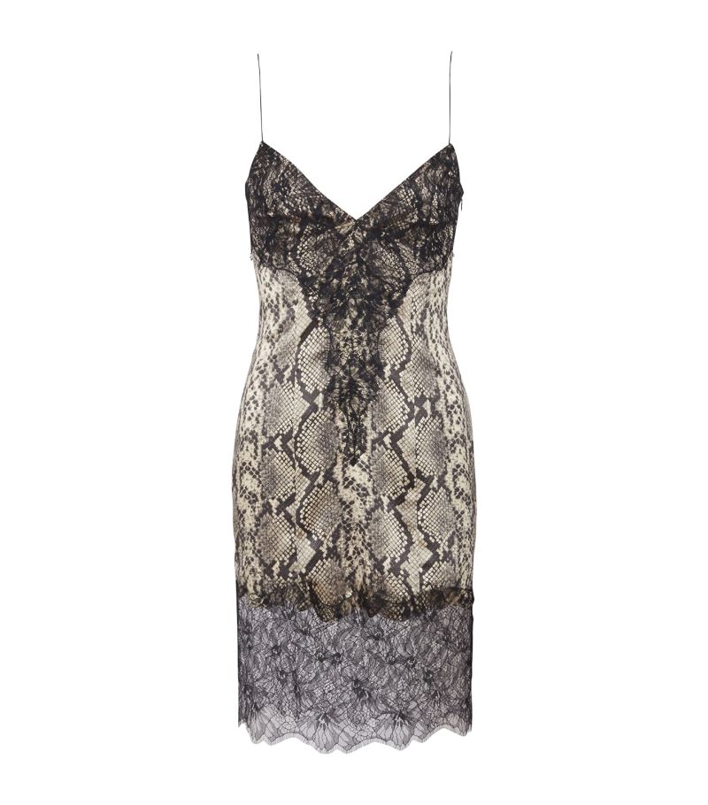 Balmain Balmain Silk Snakeskin-Effect Dress