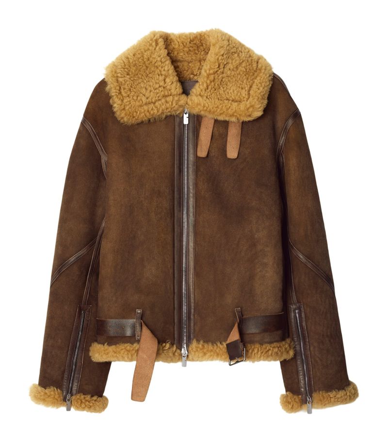 Burberry Burberry Suede Shearling Aviator Jacket