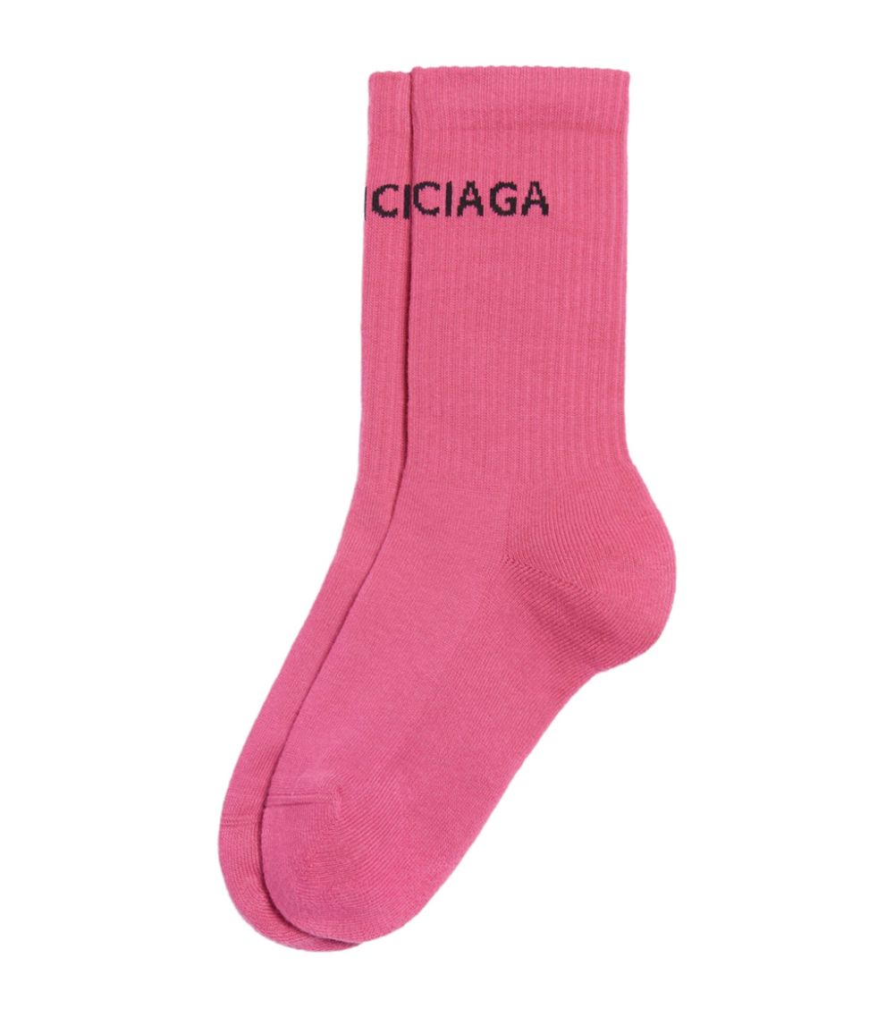 Balenciaga Balenciaga Cotton-Blend Logo Socks