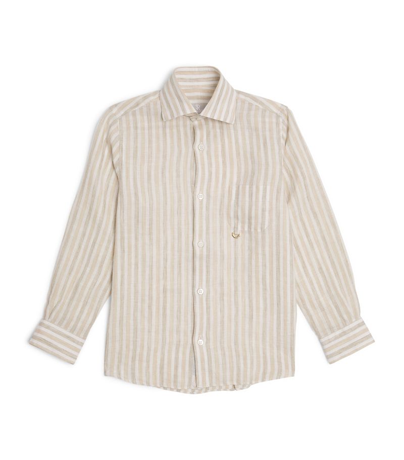 Stefano Ricci Stefano Ricci Kids Linen Striped Shirt (4-16 Years)