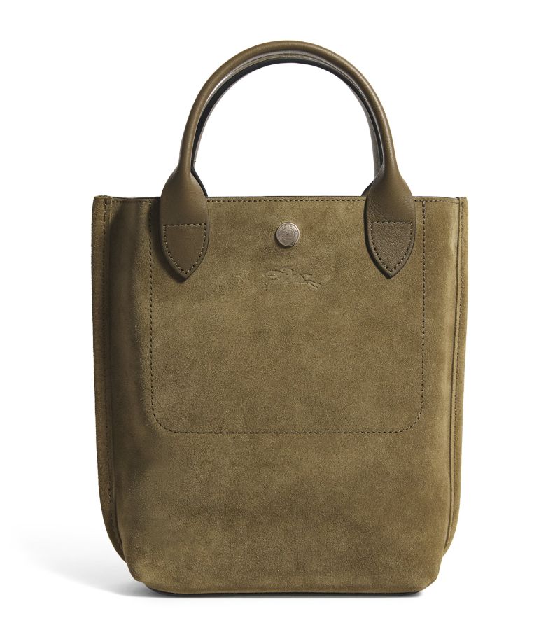  Longchamp Mini Suede Cabas Tote Bag