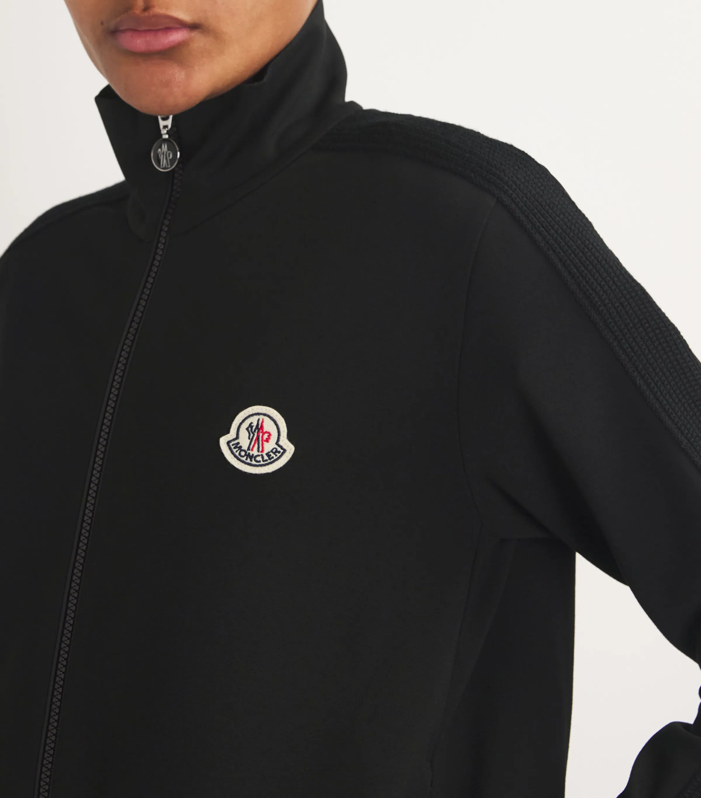 Moncler Moncler Wool-Trim Zip-Up Sweatshirt