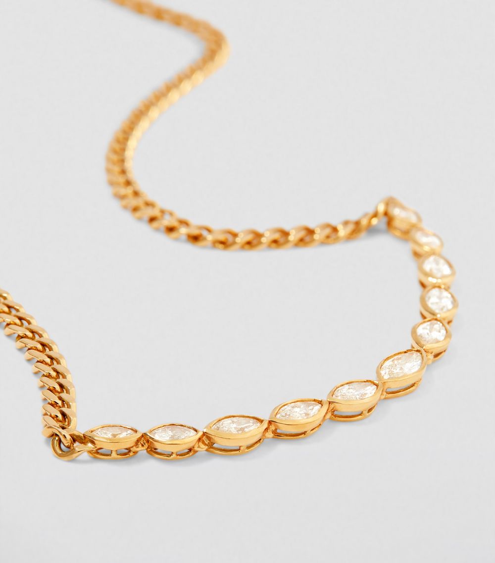 Shay Shay Yellow Gold And Diamond Marquise Bezel Necklace