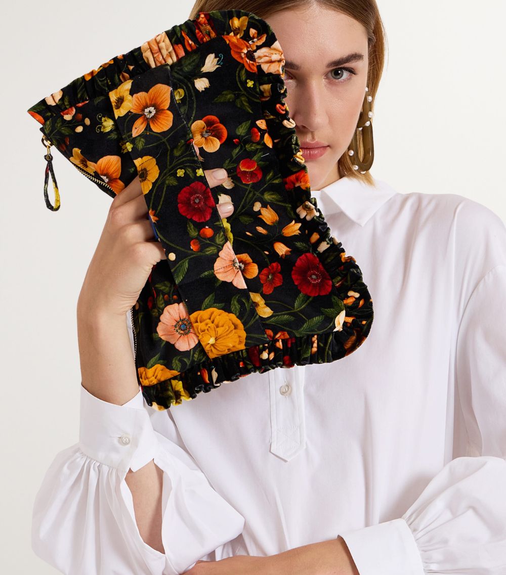 La Doublej La Doublej Velvet Floral Hand Pochette