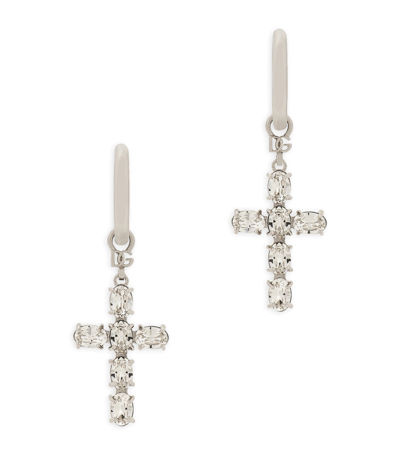 Dolce & Gabbana Dolce & Gabbana Crystal Cross Drop Earrings