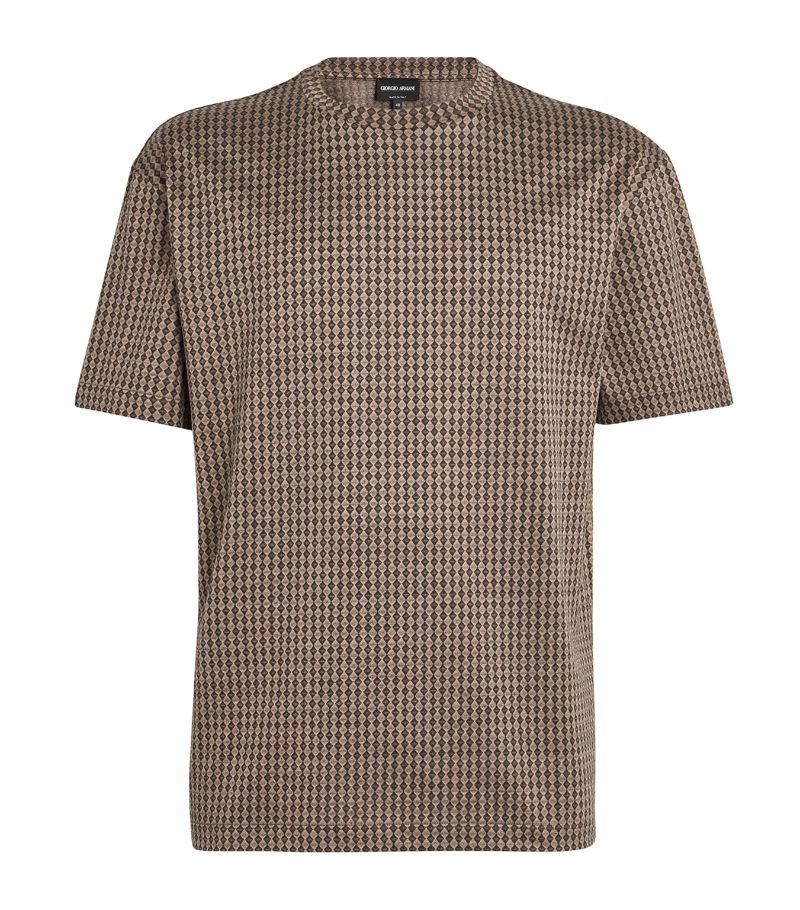 Giorgio Armani Giorgio Armani Silk-Cotton Geometric Print T-Shirt